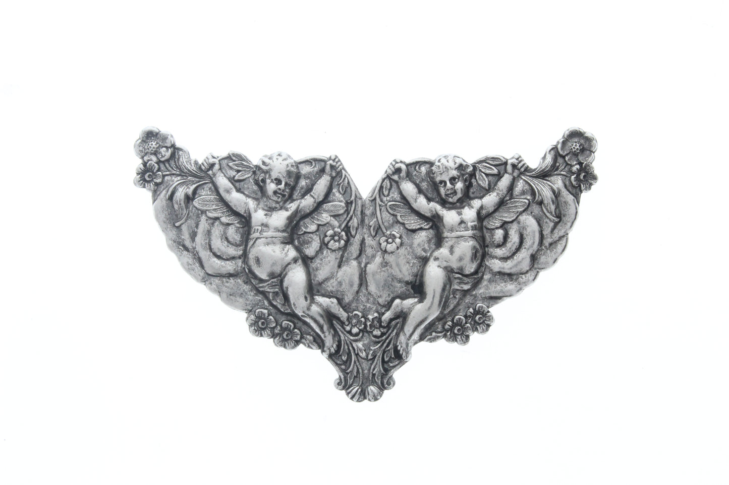 Floral Wings Crest Charm, Pk/1