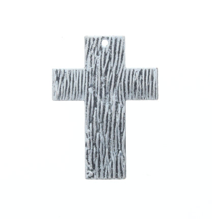 Double Sided Zebra/Wood Cross Charm, Pk/6