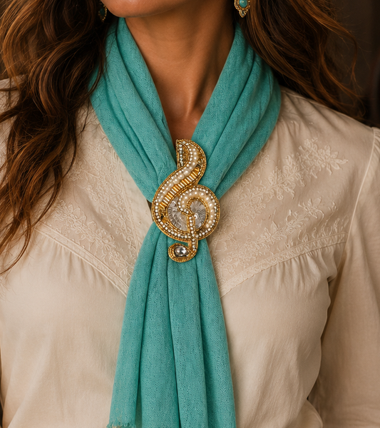 87mm x 47mm Treble Clef Scarf Slide, made in USA, each
