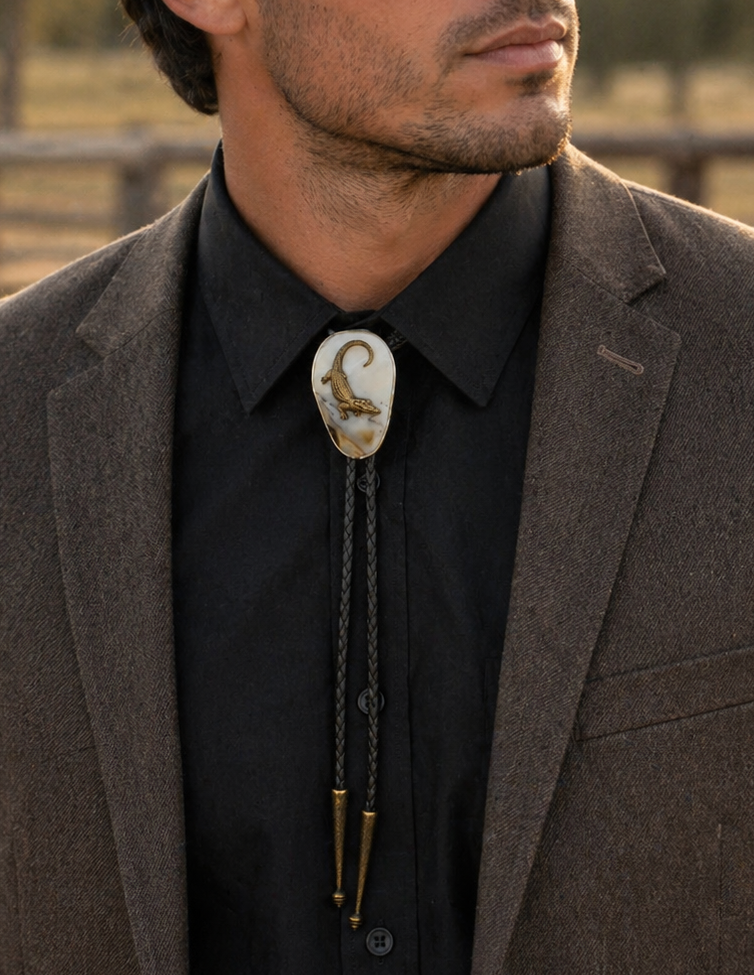 Gilded Gator Bolo Tie, made in USA, each