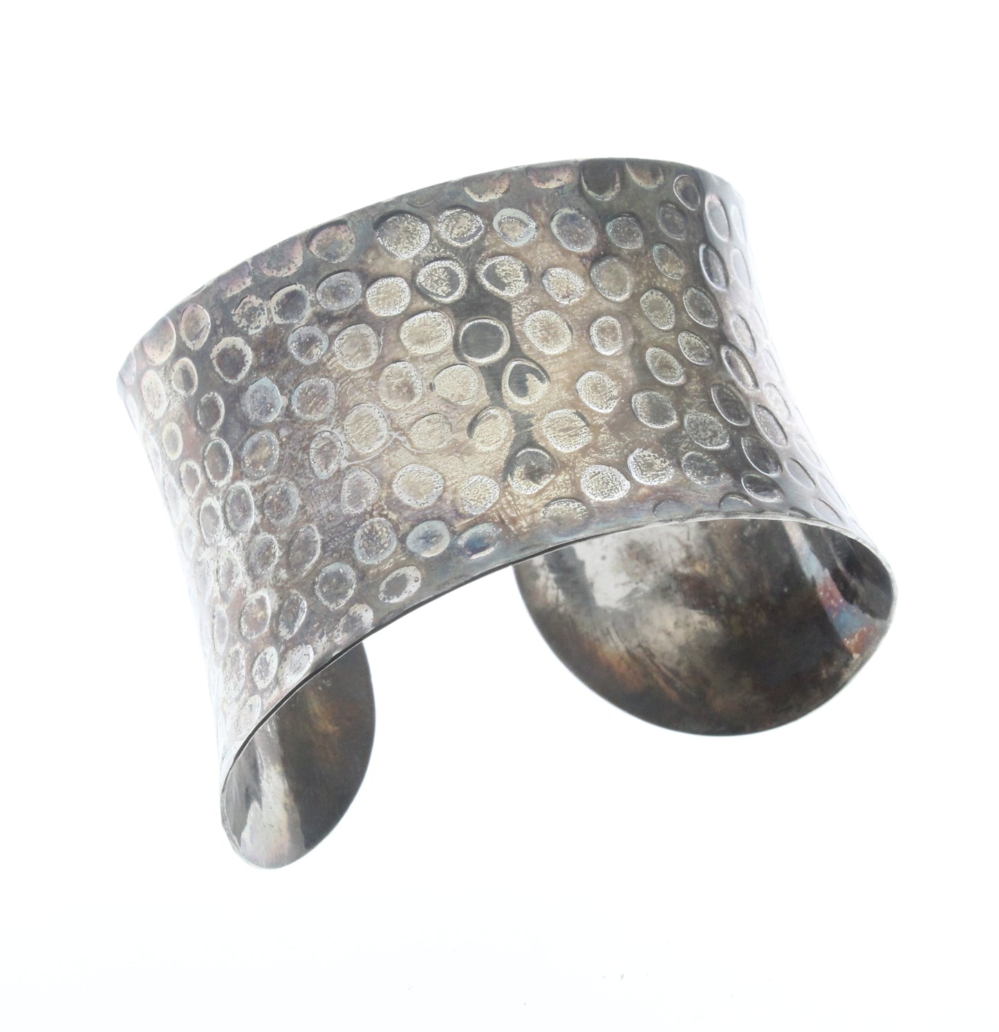 Wide Polished Stamped Silver Cuff, ea