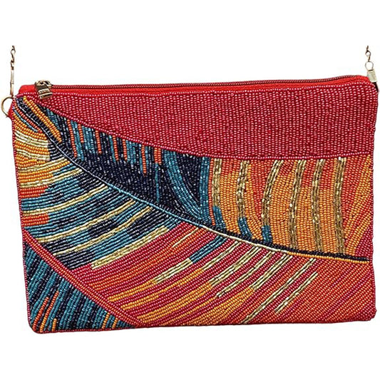 HHH Designs Embroidery Clutch Having Front Side Embroidery and Plain Back