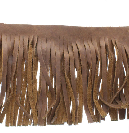 Toast-Brown Leather Fringe, Made in the USA, sold by ft.