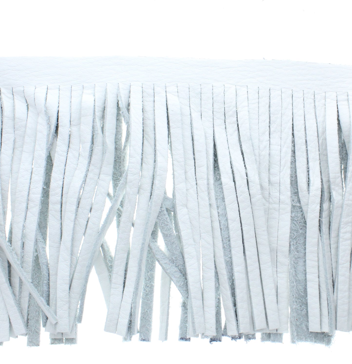 White Leather Fringe, Made in the USA, sold by ft.