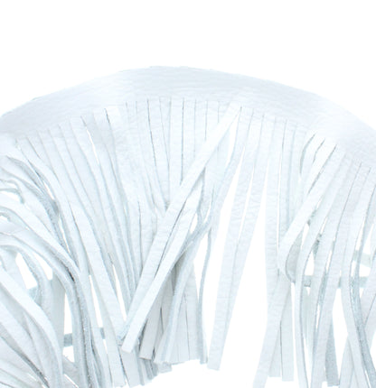 White Leather Fringe, Made in the USA, sold by ft.