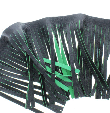 Black/Green Leather Fringe, sold by ft.