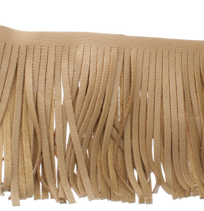 Vaquetta Tan Leather Fringe, Made in the USA, sold by ft.
