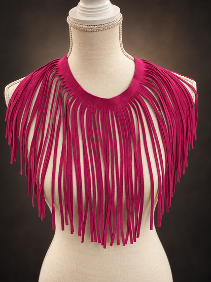 Fuchsia Fringe Trim, 10 Inch Long, Western Fringe for Denim Jackets, Boot Cuffs, Bags, Costumes & DIY Fashion