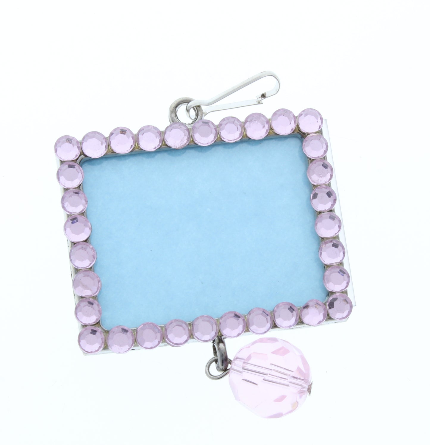 Rectangle Pendant, Silver, Light Pink Crystal Border, G2203 L, 3 ea