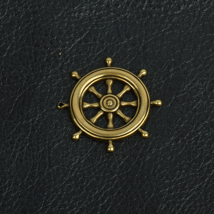 Ships Wheel Charm/Pendant, Antiqued Gold, pk/6