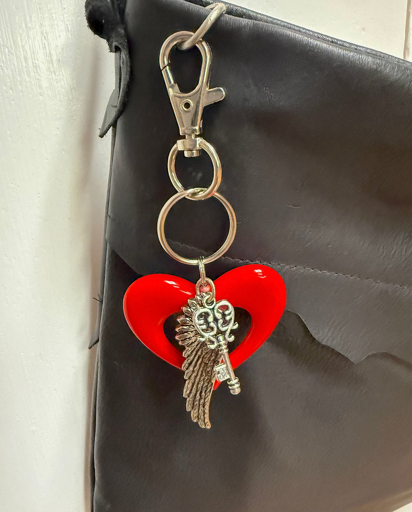 Winged Heart Key Purse Pull, made in USA, each