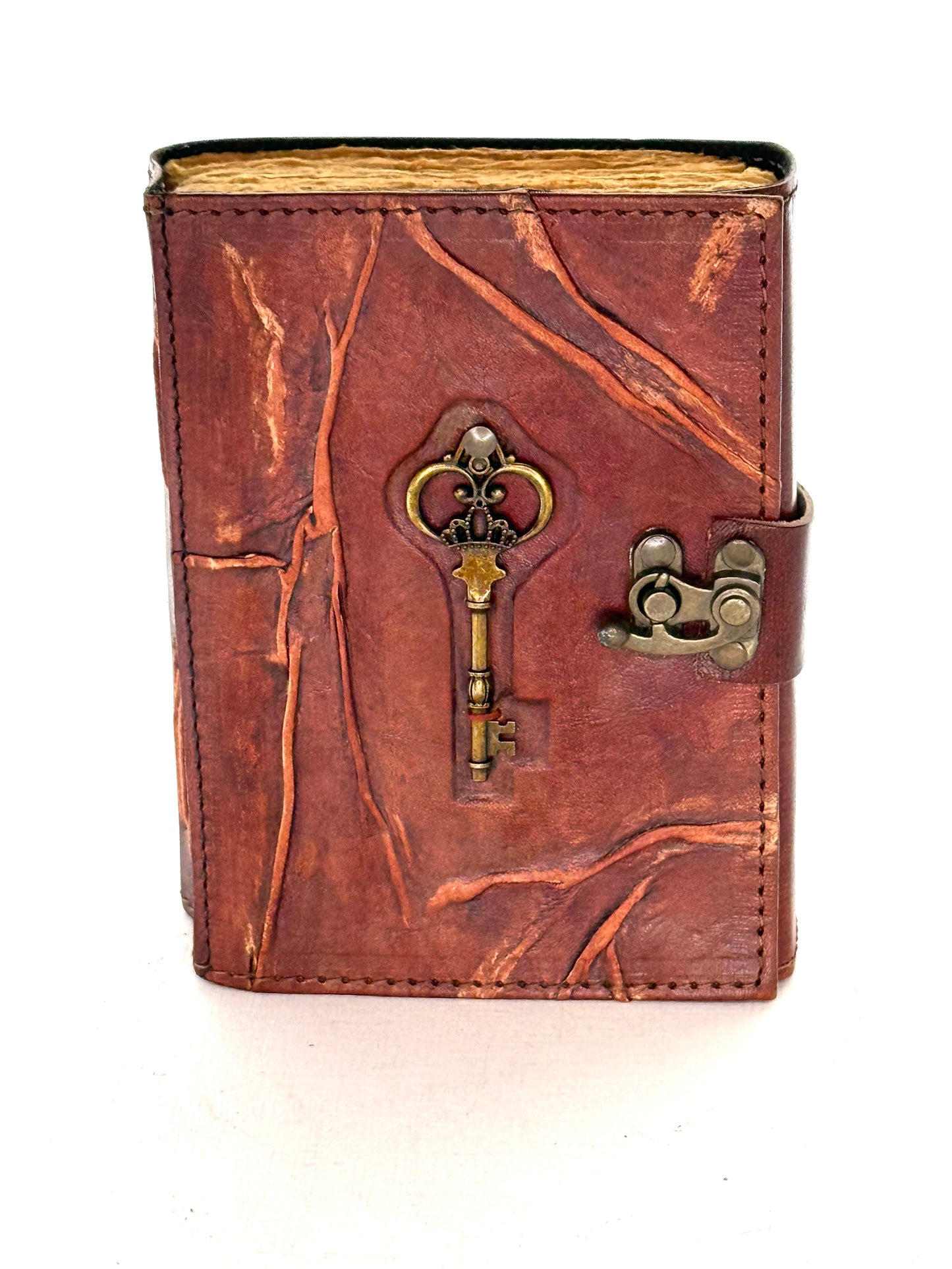 Leather Journal with Key, lock closure, each