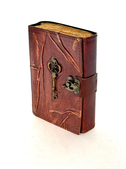 Leather Journal with Key, lock closure, each