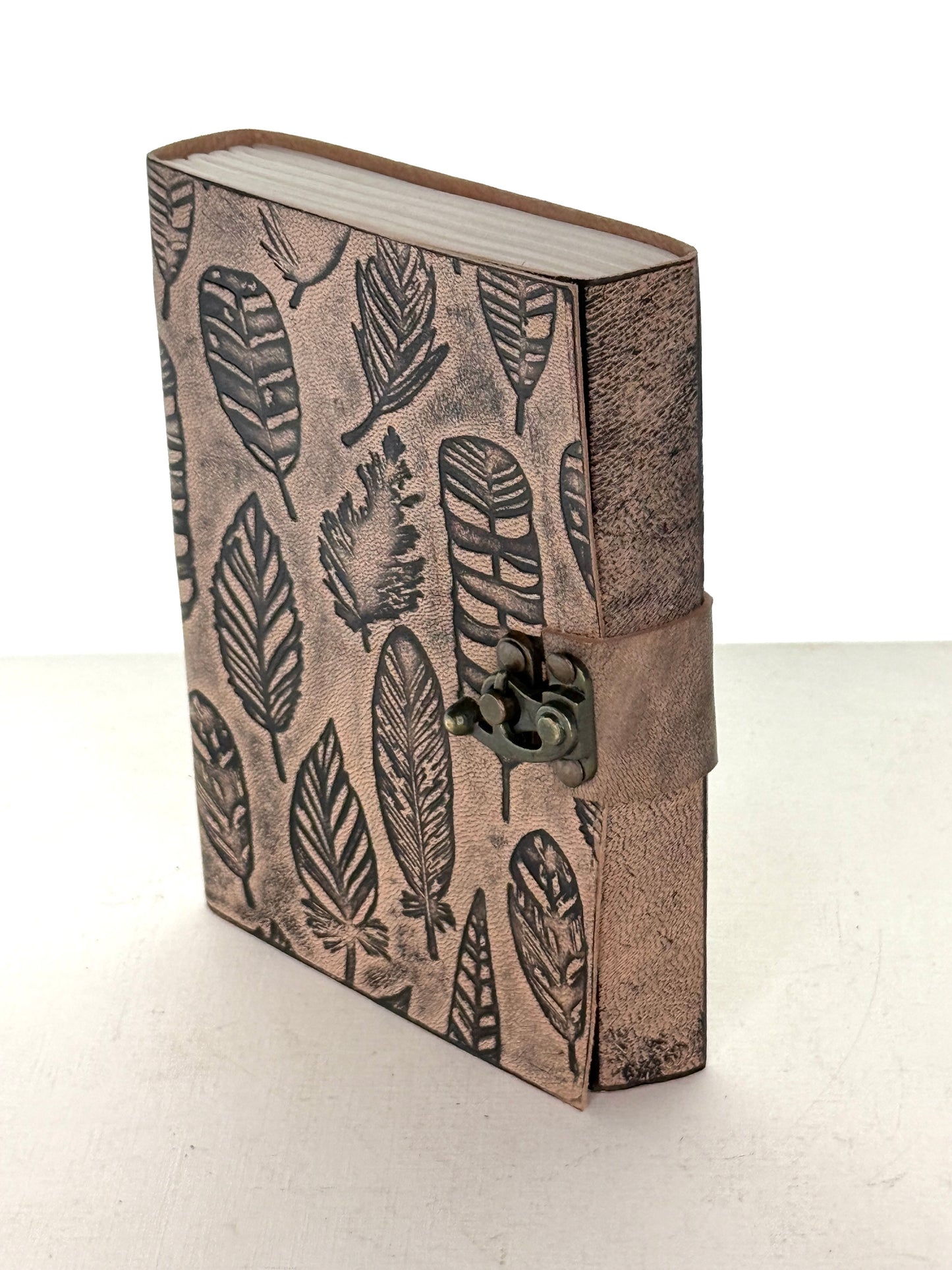 Leather Journal embossed leaf, nature journal