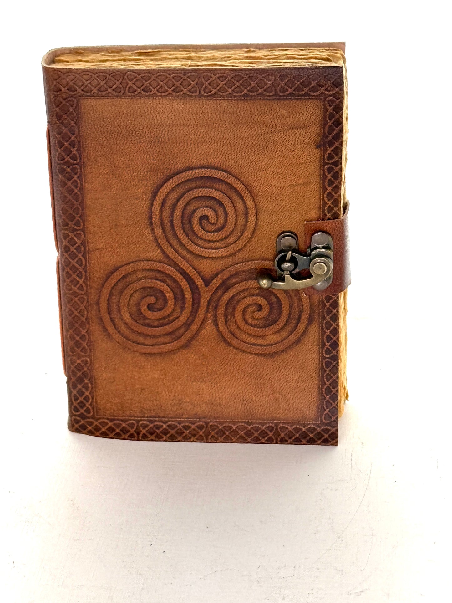 Celtic style Leather Journal with metal Closure