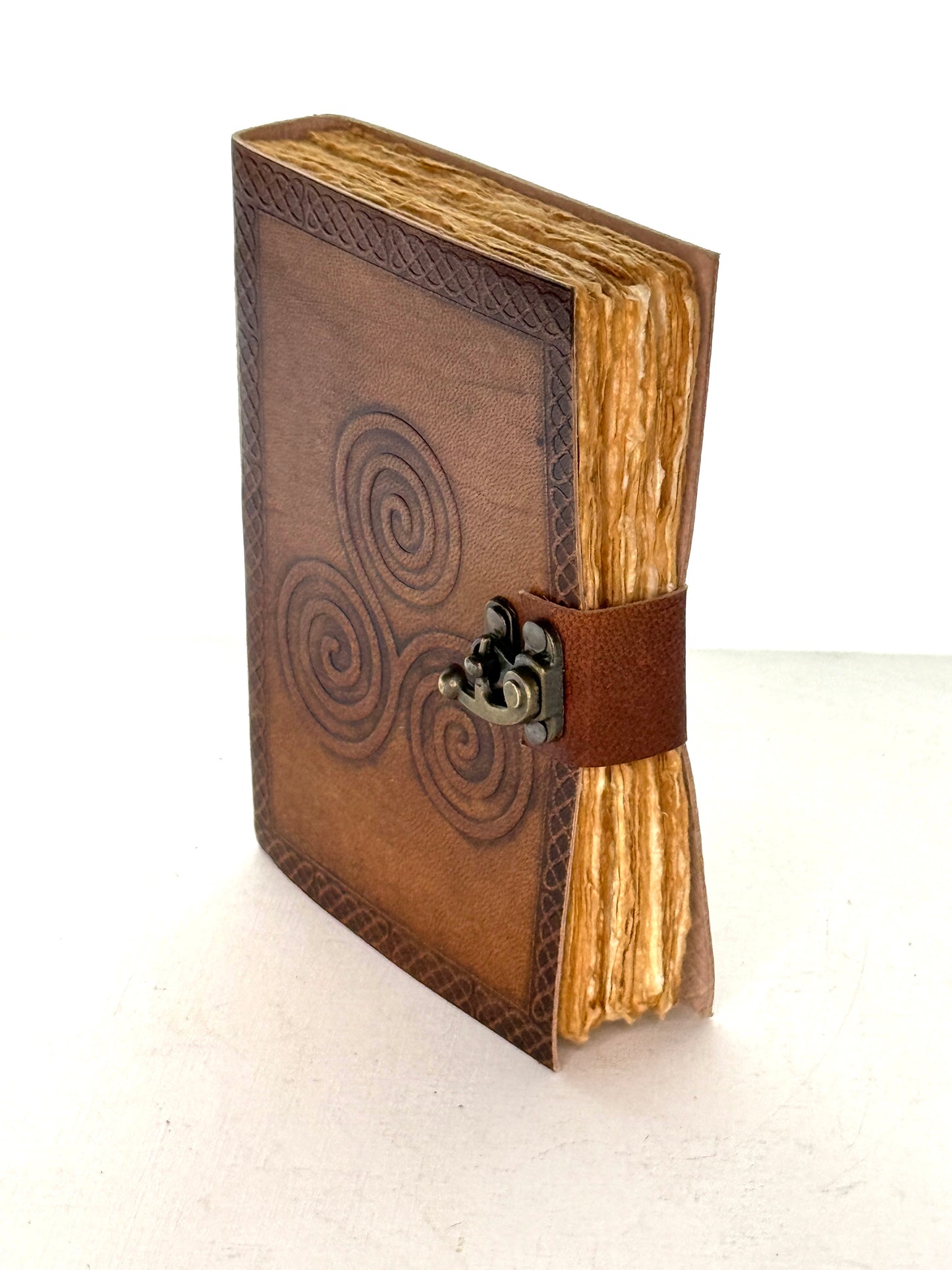 Celtic style Leather Journal with metal Closure