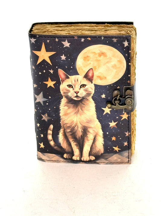 Leather Journal Cat setting