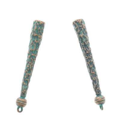 Bolo tip zinc cast, antique silver, antique gold, or rustic black metal hammered texture, pack of 2