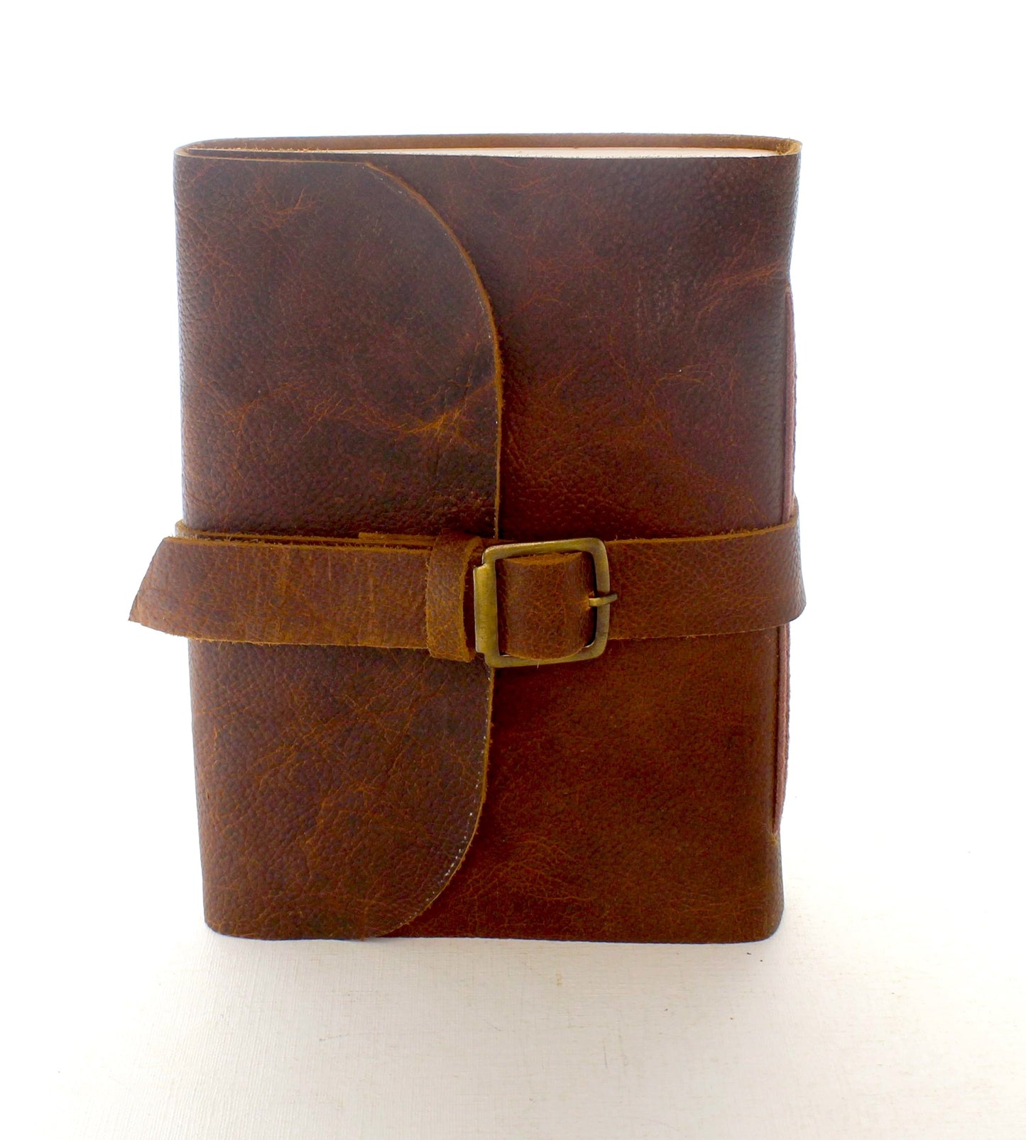 Distressed Leather Journal with Buckle Strap, each