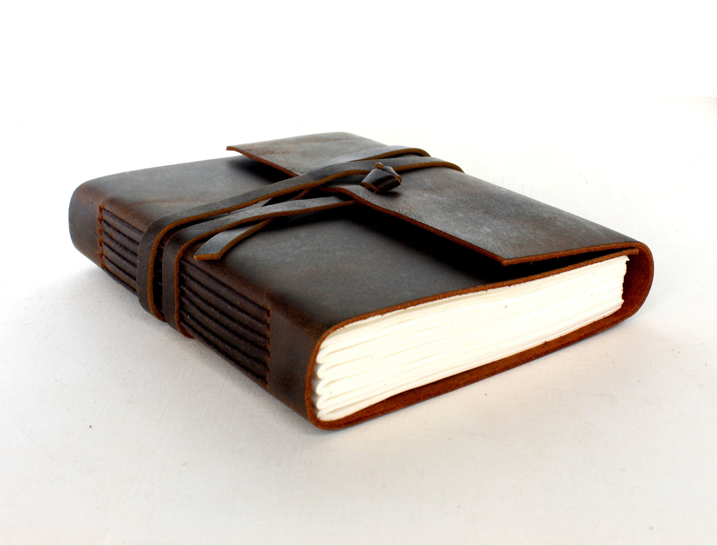 Vintage Leather Journal with String Closure, each