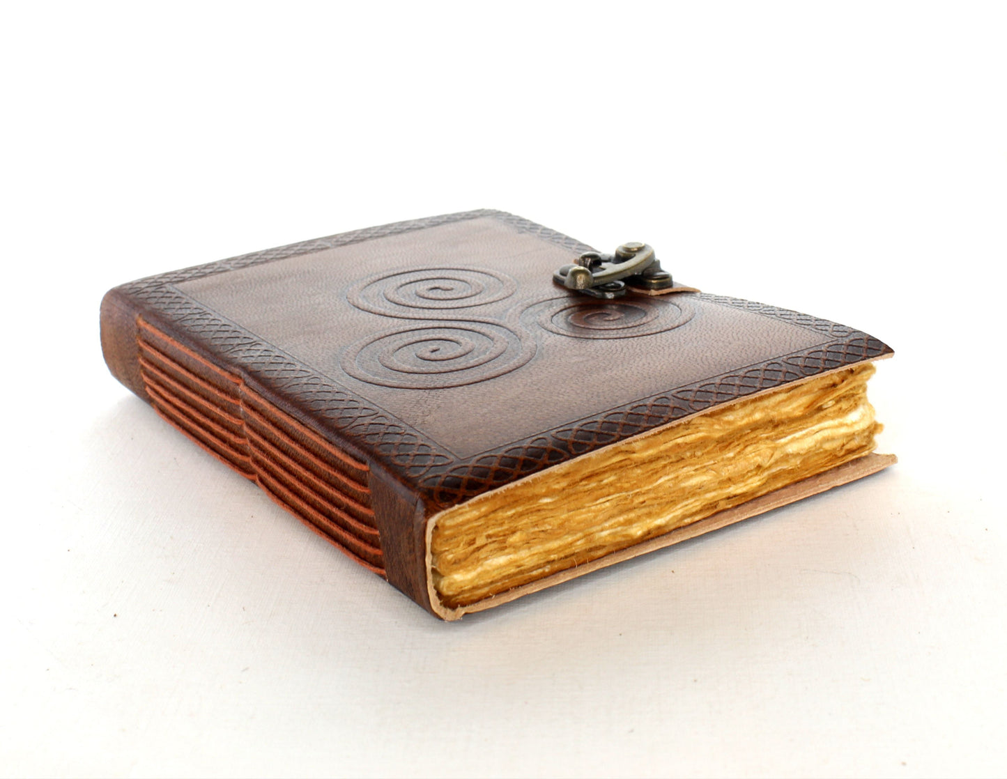 Celtic style Leather Journal with metal Closure