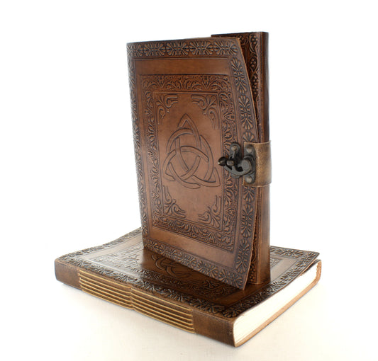 Pentacle Embossed Leather Journal with Lock, each