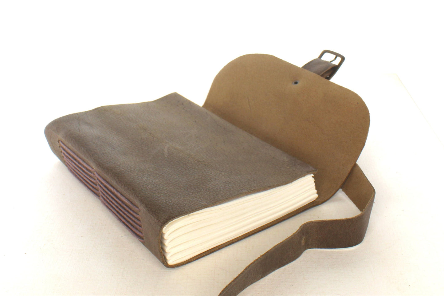 Distressed Leather Journal with Buckle Strap, each