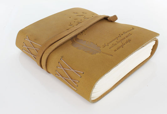 Embossed Leather Journal with String Closure, each