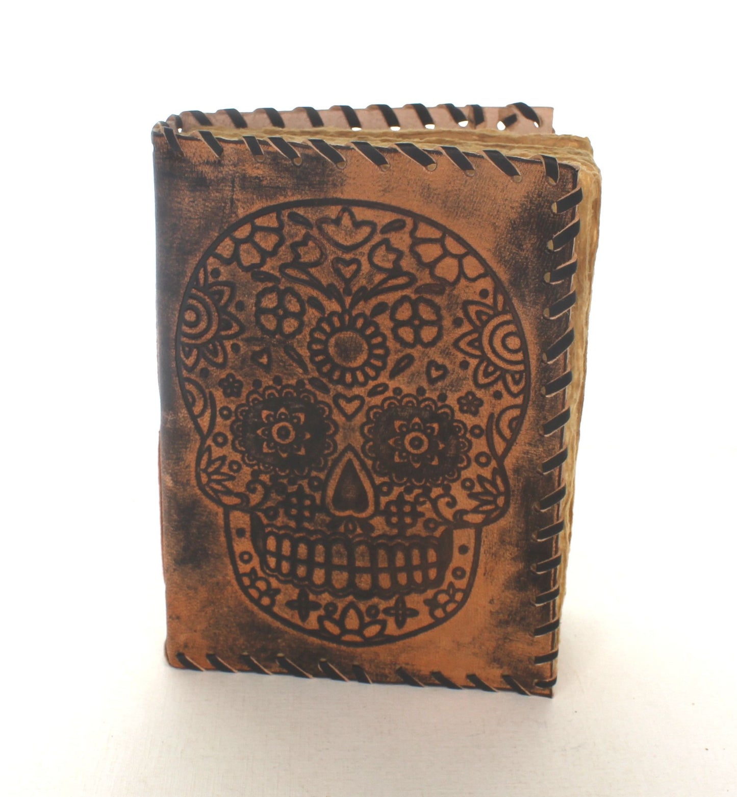 Sugar Skull Embossed Leather Journal, each