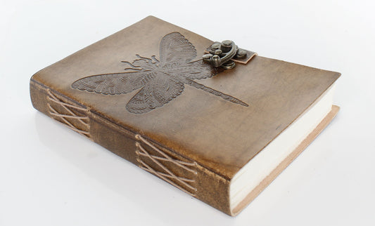 Dragonfly Embossed Leather Journal, Dark Antique CLR, each