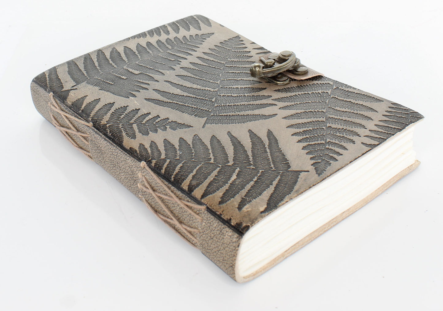 Leaf Embossed Leather Journal, Patina Light CLR, each