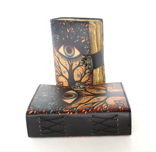 Printed Eye Tree Leather Journal, each