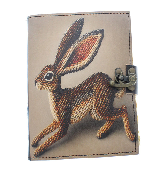5 x 7 Rabbit Print Leather Journal, each