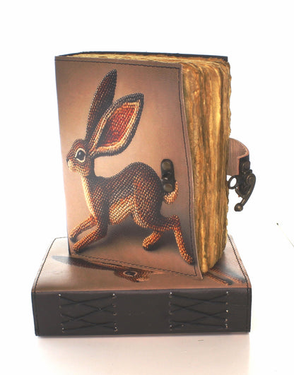 5 x 7 Rabbit Print Leather Journal, each