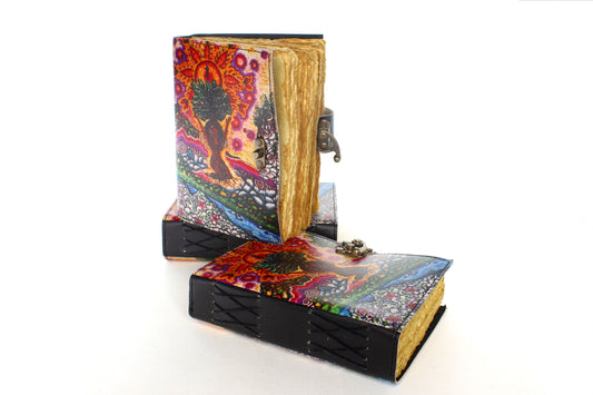 Mystical Garden Leather Printed Journal with Lock, each