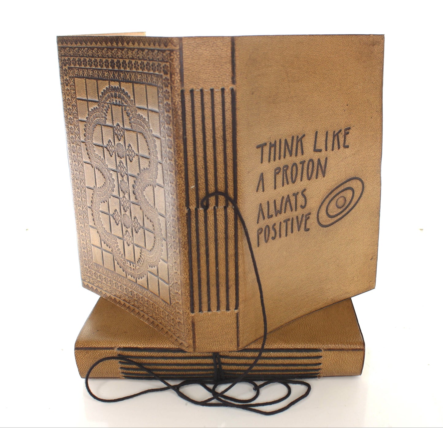 5"x7" Proton Embossed Leather Journal with Strap, each