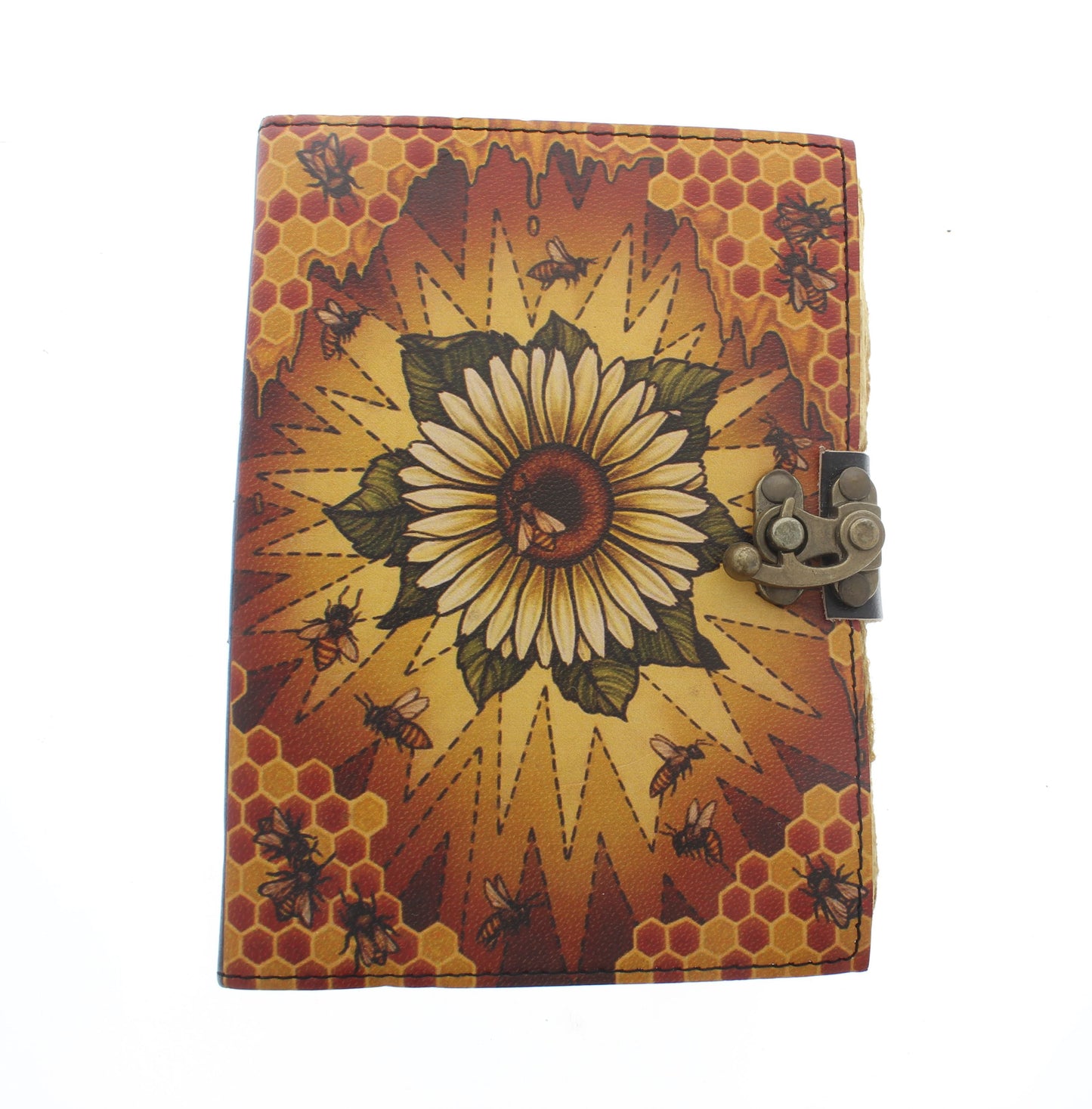 Sun Flower journal leather printed, sold by ea