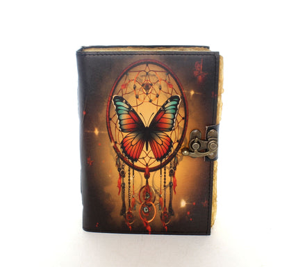 Butterfly Dreamcatcher Printed Leather Journal, each