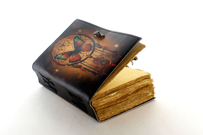 Butterfly Dreamcatcher Printed Leather Journal, each