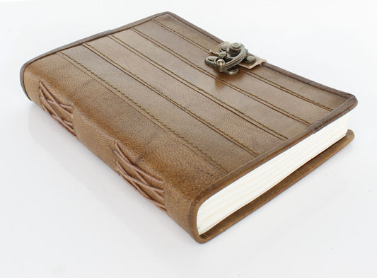 Antique Leather Journal with Lock Closure, each