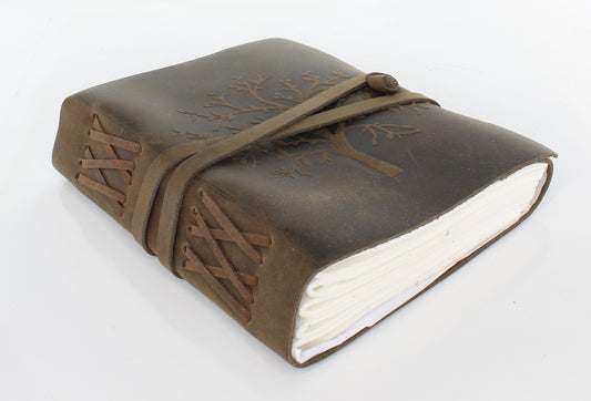 Tree of Life Embossed Leather Journal with String Closure, each