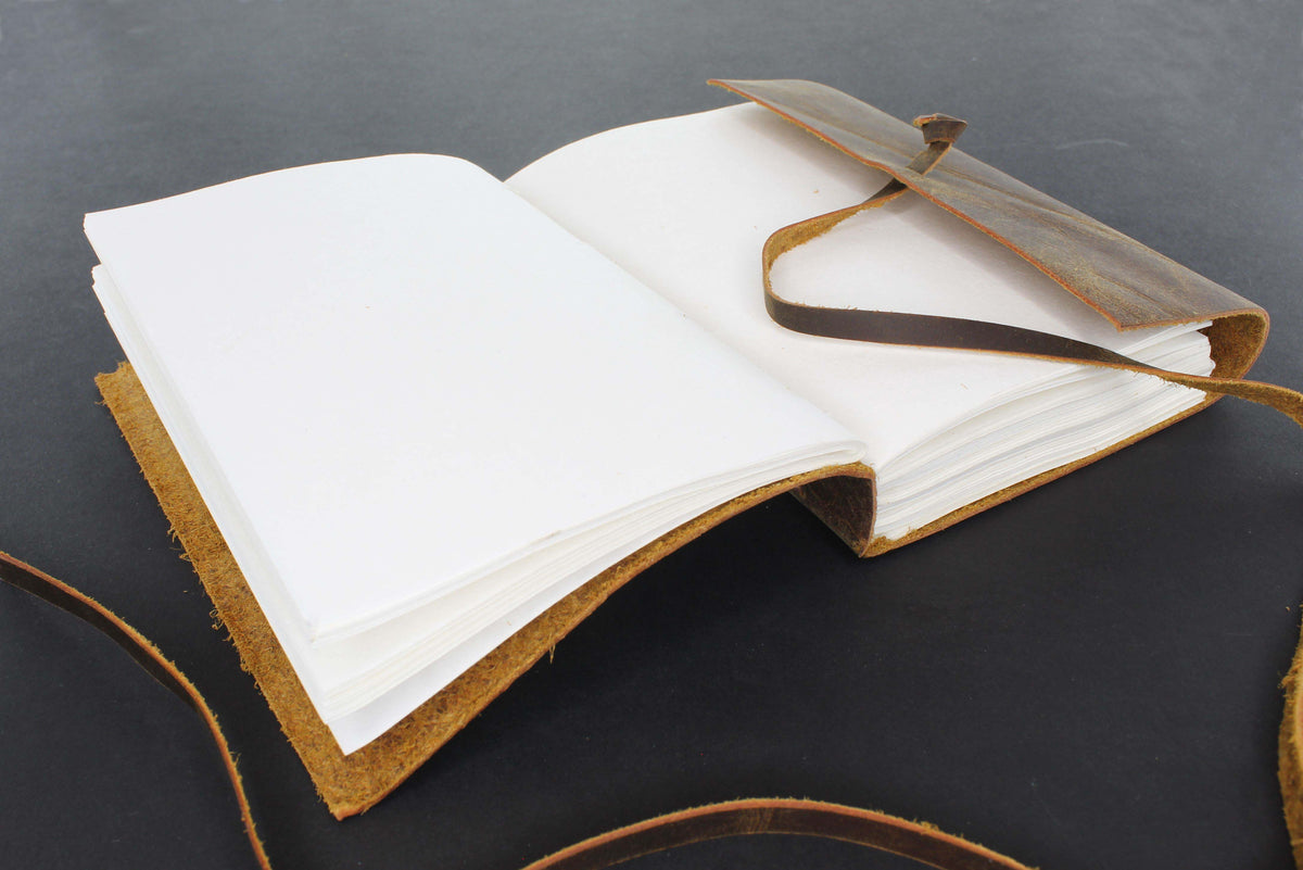 Journal String Vintage Leather Journal with String Closure and Brass Corner Motifs, e ...