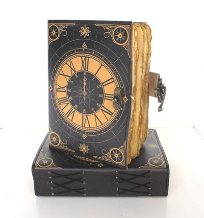5" x 7" Clock Printed Leather Journal, each