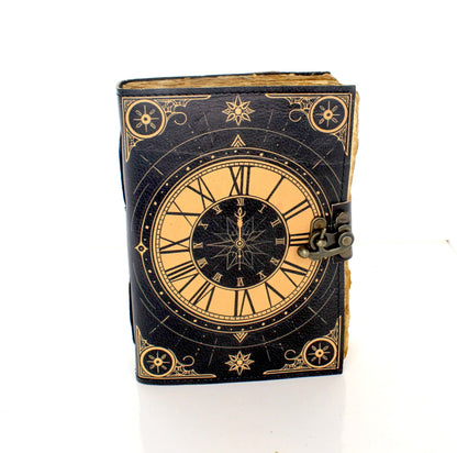 5" x 7" Clock Printed Leather Journal, each
