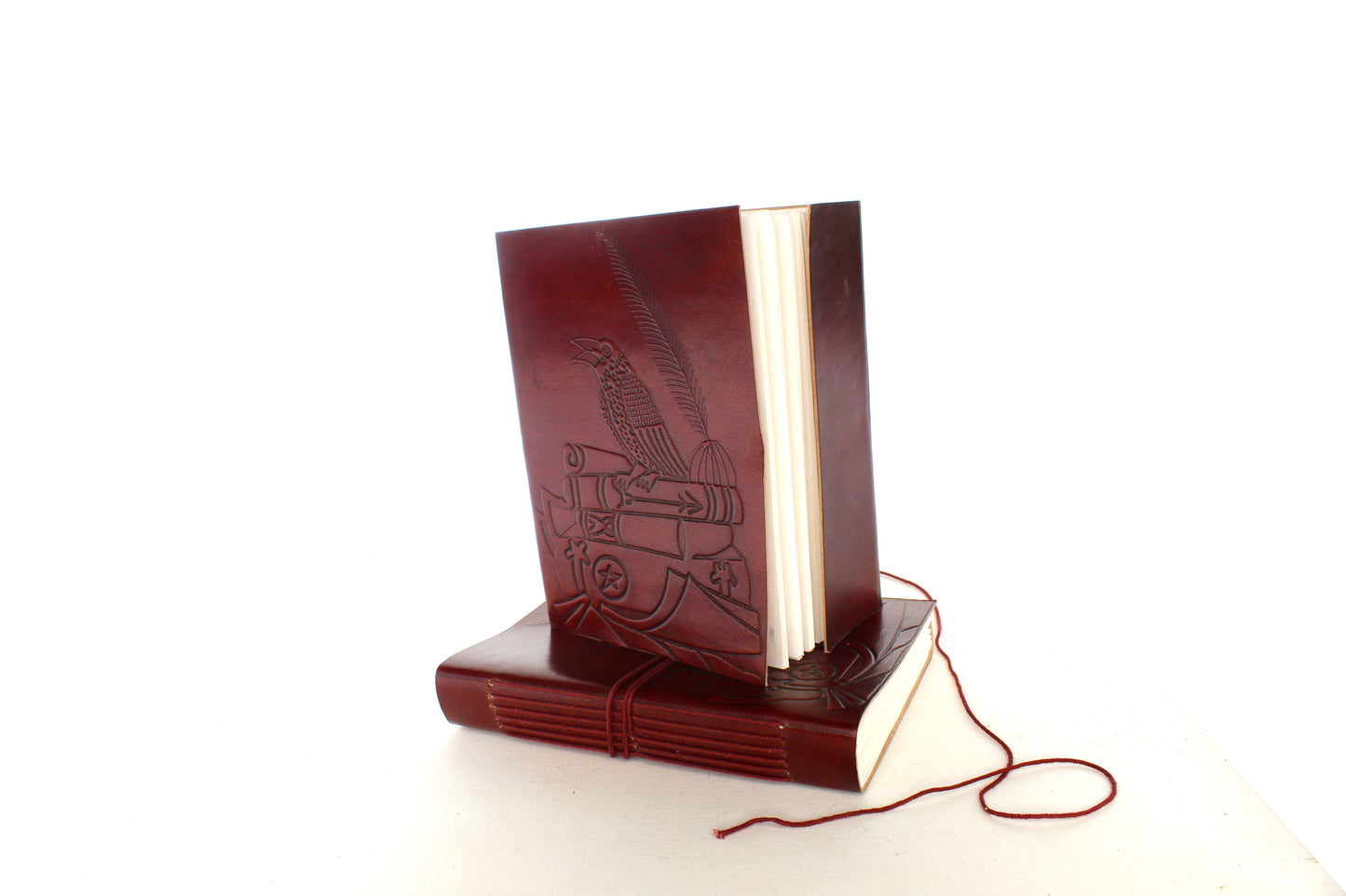 Bird Embossed Leather Journal with String Closure, each 