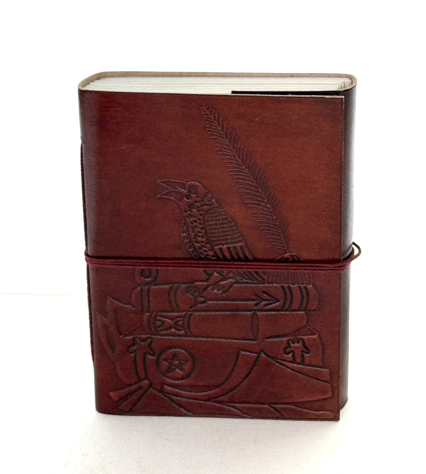 Bird Embossed Leather Journal with String Closure, each 