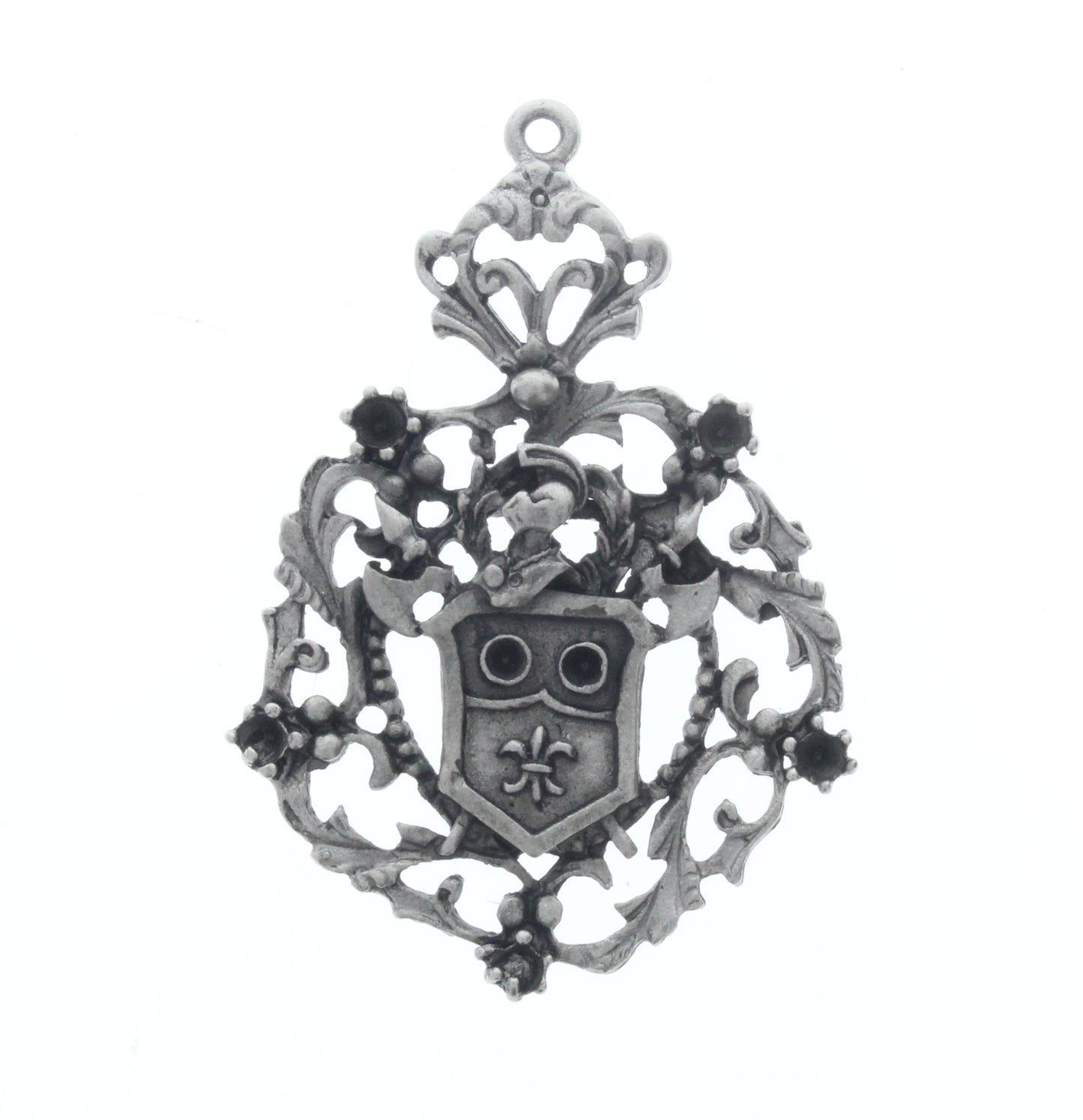 Baroque Knight Shield Pendant, ea