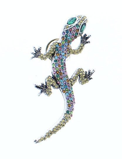 65mm Jeweled Gecko Lapel Pin