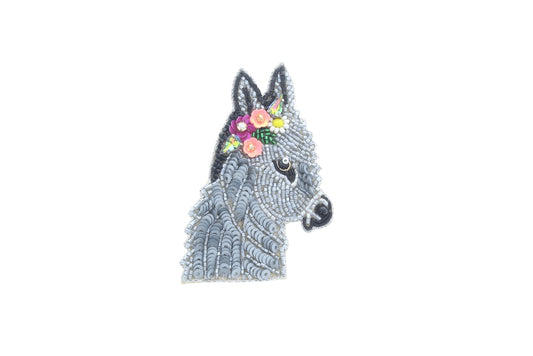 69mm x 47mm Donkey Head Embroidery Pin