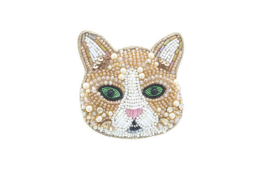 71mm x 67mm Cat Head Embroidery Pin